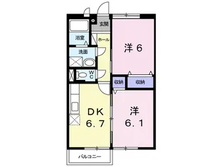 エルディムボナールA【1階】の間取り