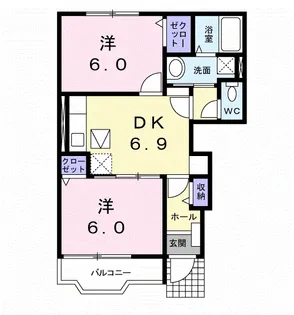 レジデンス阿賀崎【1階】の間取り