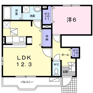 フランドゥーボナール【1階】の間取り