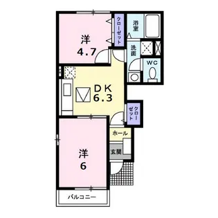 アルクエンシェルB【1階】の間取り