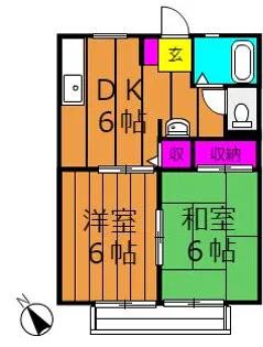 サンライフひろみね A【201号室号室】の間取り