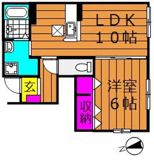 エルメゾンS【B号室号室】の間取り