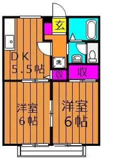 2DKの間取り画像