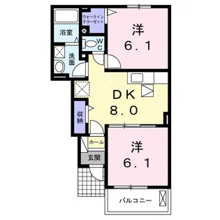 グランビア B【1階】の間取り