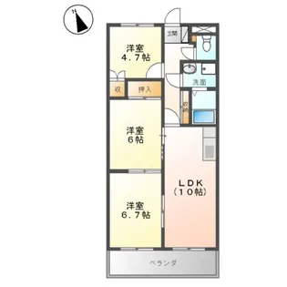 シャトレーン【202号室】の間取り