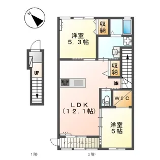 2LDKの間取り画像