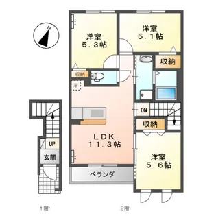 BELL CREST【2階】の間取り