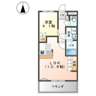 ボヌール若宮【1階】の間取り