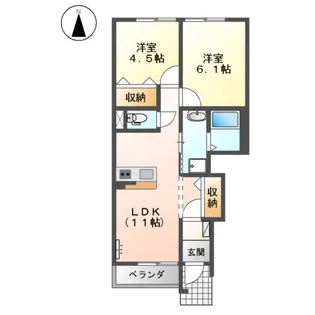 ベンヴェヌート【1階】の間取り