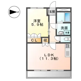 ウエストビレッジ434【2階】の間取り