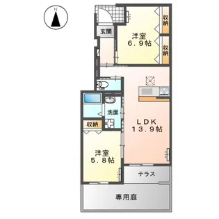 ベル ハピネス【1階】の間取り