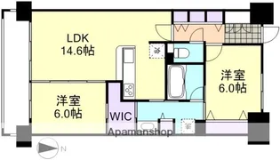 アルファステイツ倉敷鶴形Ⅱ【14階】の間取り
