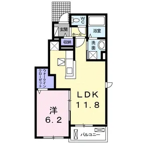 バイオレット真備 NO.2【1階】の間取り
