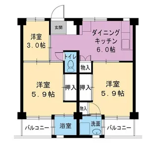 ビレッジハウス水島1号棟【0103号室】の間取り