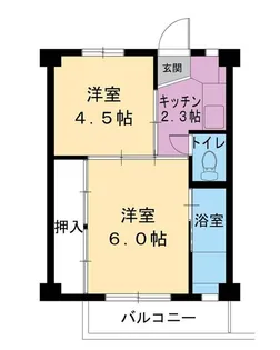 ビレッジハウス有城2号棟【0310号室】の間取り
