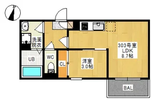 REGALEST 新田(レガリスト シンデン)【303号室号室】の間取り