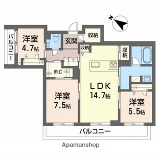 フォルトゥーナ石見【4階】の間取り