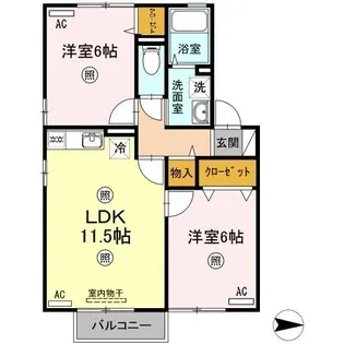 プレイス吉備路【2階】の間取り