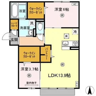 プレガーレ【1階】の間取り