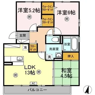 ファミーユヴィラS【2階】の間取り