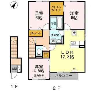 アドラブールA・B・C棟 B棟【202号室】の間取り