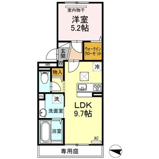 ベイブランシェ西阿知【1階】の間取り