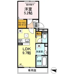 ベイブランシェ西阿知【1階】の間取り