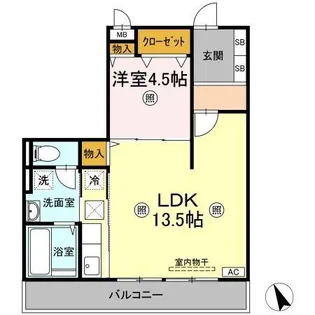 エスポワール青江【1階】の間取り