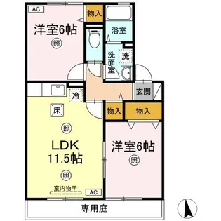 ボンヌシャンスISIDA A棟【1階】の間取り