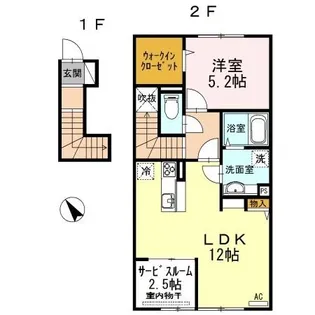 ナウ リヴィエール【2階】の間取り