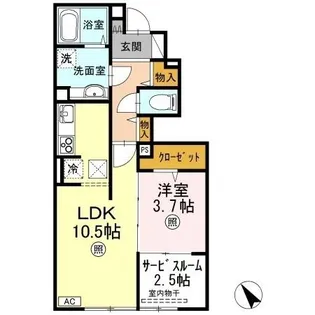 ナウ リヴィエール【1階】の間取り