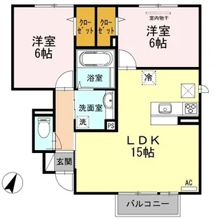 ヴィラ・ボヌール B棟【1階】の間取り