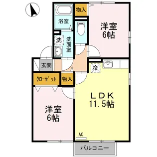 コーポKSM【2階】の間取り