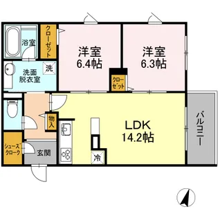 SHALLOW GARDEN A棟【5階】の間取り
