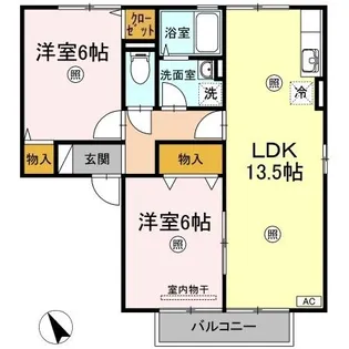 パミドール・ルーチェ C棟【C203号室】の間取り
