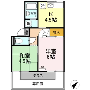 プレジール三島【1階】の間取り