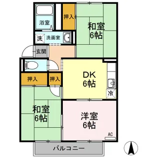 オークス金子 A棟【2階】の間取り