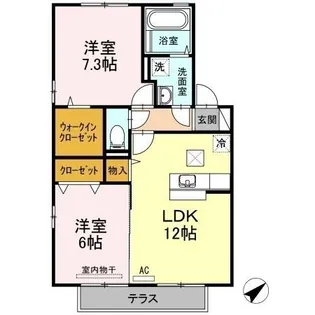 リビングタウン連島 F棟【1階】の間取り