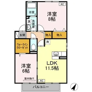 ECOーレジデンス『モア』 A棟【2階】の間取り