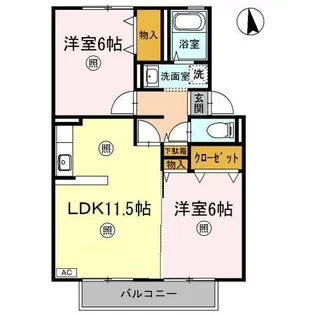 サンコーポ塩津 B棟【2階】の間取り