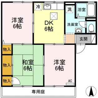 ウエストアベニュー A棟【1階】の間取り