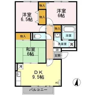 ソシア【201号室】の間取り