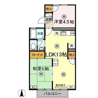 セジュール三島 B棟【2階】の間取り