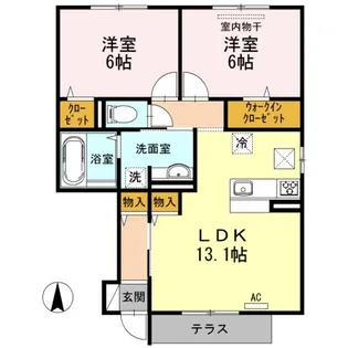 カトルセゾン【1階】の間取り
