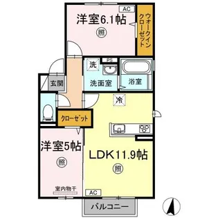 メインステイ【201号室】の間取り