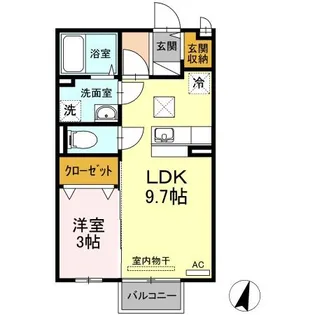 セジュール瀬戸下 A棟【1階】の間取り