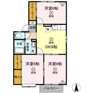 ドミトリー・サヴァーブⅡ B棟【2階】の間取り