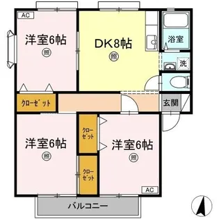 サンガーデン水川 A【2階】の間取り