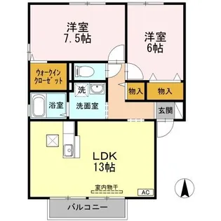 コートタウン西岡 B棟【1階】の間取り