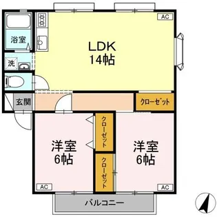 サンガーデン水川 B【2階】の間取り